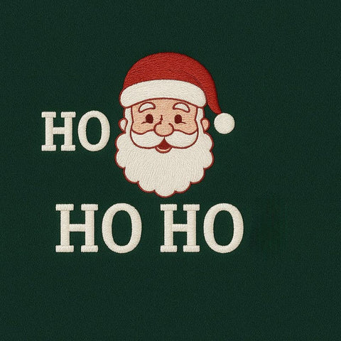 Ho Ho Ho Santa Embroidered Crewneck Sweater