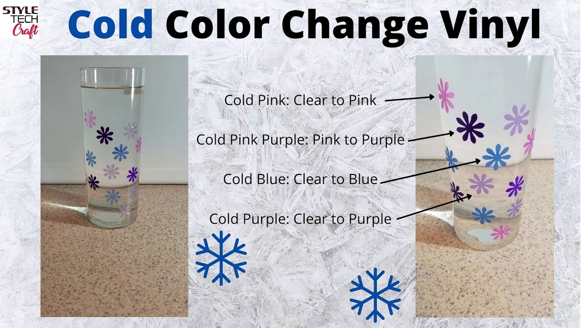 StyleTech Color Changing Vinyl White to Pink Purple ( Cold Activated )