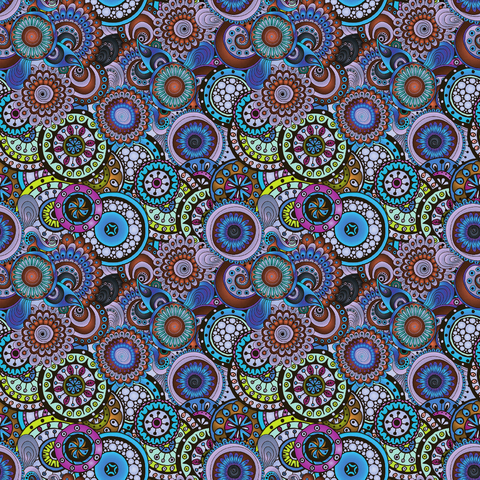 Peacock Tail Paisley Prints Adhesive Vinyl