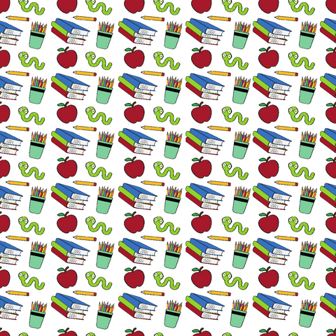 Little Bookworm Pattern Print Adhesive Vinyl
