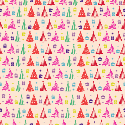 Craft HTV Colorful Christmas Trees, Gifts and Stars Pattern
